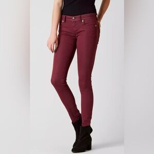 Miss Me Jeans  Mid Rise Skinny Y2K Denim Jeans Wine Burgundy Women's Size 27